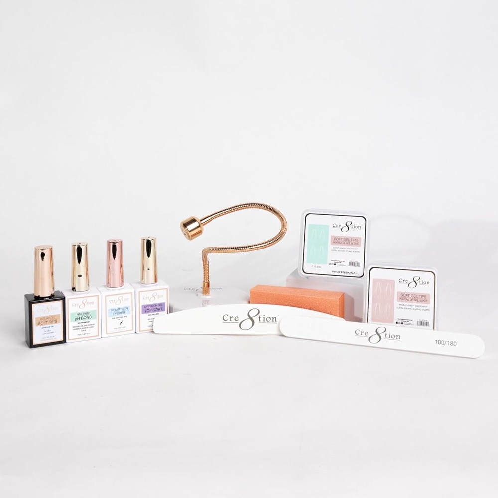 Cre8tion Professional Soft Tip Nail Extension Set With Lamp - Picture 3 of 8